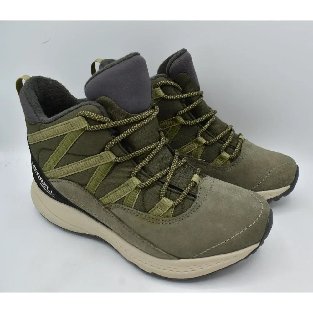 Merrell Women Size 8 Wide Bravada Edge 2 Thermo Demi Olive‎ Suede WP Boots